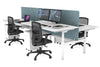 Flexi Premium Height Adjustable 4 Person H-Bench Workstation - White Frame [1400L x 800W with Cable Scallop] - Thumbnail 66 