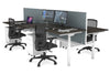 Flexi Premium Height Adjustable 4 Person H-Bench Workstation - White Frame [1400L x 800W with Cable Scallop] - Thumbnail 58 