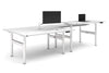 Flexi Premium Height Adjustable 4 Person H-Bench Workstation - White Frame [1600L x 700W] - Thumbnail 4 