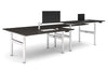 Flexi Premium Height Adjustable 4 Person H-Bench Workstation - White Frame [1600L x 700W] - Thumbnail 7 