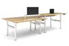 Flexi Premium Height Adjustable 4 Person H-Bench Workstation - White Frame [1600L x 700W] - Thumbnail 5 