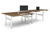 Flexi Premium Height Adjustable 4 Person H-Bench Workstation - White Frame [1600L x 800W with Cable Scallop] - Thumbnail 6 