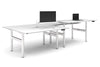 Flexi Premium Height Adjustable 4 Person H-Bench Workstation - White Frame [1800L x 800W with Cable Scallop] - Thumbnail 4 