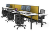 Flexi Premium Height Adjustable 6 Person H-Bench Workstation - Black Frame [1200L x 700W] - Thumbnail 15 