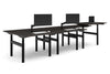 Flexi Premium Height Adjustable 6 Person H-Bench Workstation - Black Frame [1200L x 700W] - Thumbnail 7 