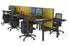 Flexi Premium Height Adjustable 6 Person H-Bench Workstation - Black Frame [1400L x 700W] - Thumbnail 50 