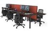 Flexi Premium Height Adjustable 6 Person H-Bench Workstation - Black Frame [1400L x 700W] - Thumbnail 48 
