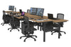 Flexi Premium Height Adjustable 6 Person H-Bench Workstation - Black Frame [1400L x 700W] - Thumbnail 33 