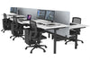 Flexi Premium Height Adjustable 6 Person H-Bench Workstation - Black Frame [1400L x 800W with Cable Scallop] - Thumbnail 61 