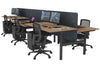 Flexi Premium Height Adjustable 6 Person H-Bench Workstation - Black Frame [1400L x 800W with Cable Scallop] - Thumbnail 74 