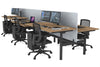 Flexi Premium Height Adjustable 6 Person H-Bench Workstation - Black Frame [1400L x 800W with Cable Scallop] - Thumbnail 73 