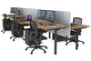 Flexi Premium Height Adjustable 6 Person H-Bench Workstation - Black Frame [1400L x 800W with Cable Scallop] - Thumbnail 72 