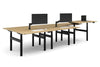 Flexi Premium Height Adjustable 6 Person H-Bench Workstation - Black Frame [1400L x 800W with Cable Scallop] - Thumbnail 4 