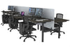 Flexi Premium Height Adjustable 6 Person H-Bench Workstation - Black Frame [1400L x 800W with Cable Scallop] - Thumbnail 78 