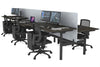 Flexi Premium Height Adjustable 6 Person H-Bench Workstation - Black Frame [1400L x 800W with Cable Scallop] - Thumbnail 79 
