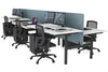 Flexi Premium Height Adjustable 6 Person H-Bench Workstation - Black Frame [1400L x 800W with Cable Scallop] - Thumbnail 64 