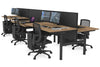 Flexi Premium Height Adjustable 6 Person H-Bench Workstation - Black Frame [1400L x 800W with Cable Scallop] - Thumbnail 44 