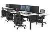 Flexi Premium Height Adjustable 6 Person H-Bench Workstation - Black Frame [1400L x 800W with Cable Scallop] - Thumbnail 17 