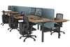 Flexi Premium Height Adjustable 6 Person H-Bench Workstation - Black Frame [1400L x 800W with Cable Scallop] - Thumbnail 76 