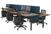 Flexi Premium Height Adjustable 6 Person H-Bench Workstation - Black Frame [1400L x 800W with Cable Scallop] - Thumbnail 41 