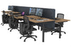 Flexi Premium Height Adjustable 6 Person H-Bench Workstation - Black Frame [1400L x 800W with Cable Scallop] - Thumbnail 75 
