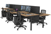 Flexi Premium Height Adjustable 6 Person H-Bench Workstation - Black Frame [1400L x 800W with Cable Scallop] - Thumbnail 45 