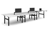 Flexi Premium Height Adjustable 6 Person H-Bench Workstation - Black Frame [1600L x 800W with Cable Scallop] - Thumbnail 4 