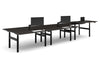 Flexi Premium Height Adjustable 6 Person H-Bench Workstation - Black Frame [1600L x 800W with Cable Scallop] - Thumbnail 7 