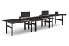 Flexi Premium Height Adjustable 6 Person H-Bench Workstation - Black Frame [1800L x 700W] - Thumbnail 7 
