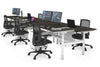 Flexi Premium Height Adjustable 6 Person H-Bench Workstation - White Frame [1200L x 700W] - Thumbnail 67 