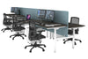 Flexi Premium Height Adjustable 6 Person H-Bench Workstation - White Frame [1200L x 700W] - Thumbnail 71 