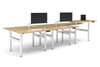Flexi Premium Height Adjustable 6 Person H-Bench Workstation - White Frame [1200L x 700W] - Thumbnail 3 
