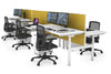 Flexi Premium Height Adjustable 6 Person H-Bench Workstation - White Frame [1200L x 700W] - Thumbnail 15 
