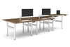 Flexi Premium Height Adjustable 6 Person H-Bench Workstation - White Frame [1400L x 700W] - Thumbnail 7 
