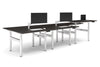 Flexi Premium Height Adjustable 6 Person H-Bench Workstation - White Frame [1400L x 700W] - Thumbnail 8 