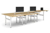 Flexi Premium Height Adjustable 6 Person H-Bench Workstation - White Frame [1400L x 800W with Cable Scallop] - Thumbnail 6 