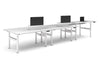 Flexi Premium Height Adjustable 6 Person H-Bench Workstation - White Frame [1600L x 700W] - Thumbnail 5 