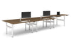 Flexi Premium Height Adjustable 6 Person H-Bench Workstation - White Frame [1600L x 700W] - Thumbnail 7 