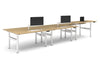 Flexi Premium Height Adjustable 6 Person H-Bench Workstation - White Frame [1800L x 700W] - Thumbnail 6 