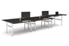 Flexi Premium Height Adjustable 6 Person H-Bench Workstation - White Frame [1800L x 800W with Cable Scallop] - Thumbnail 8 