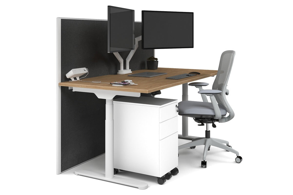 Flexi Premium Height Adjustable Single Workstation [1800L x 800W with Cable Scallop] Jasonl white leg salvage oak moody charchoal (1200H x 1800W)
