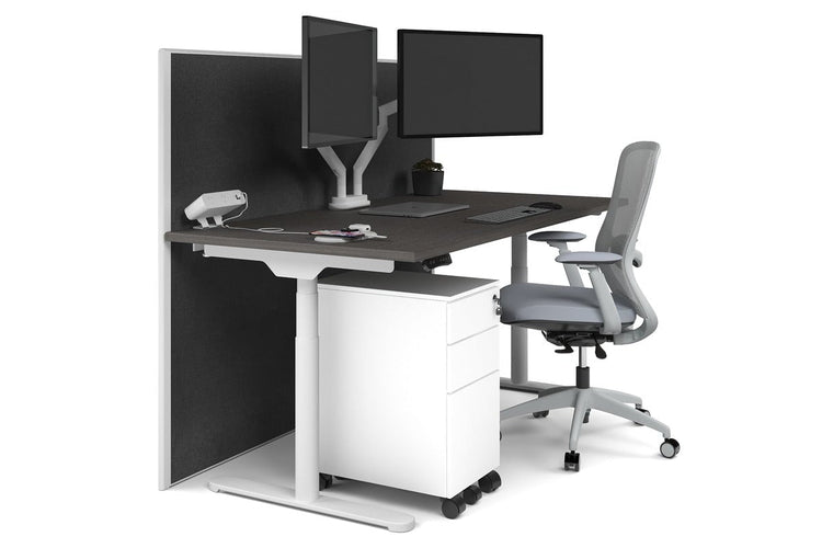 Flexi Premium Height Adjustable Single Workstation [1800L x 800W with Cable Scallop] Jasonl white leg dark oak moody charchoal (1200H x 1800W)