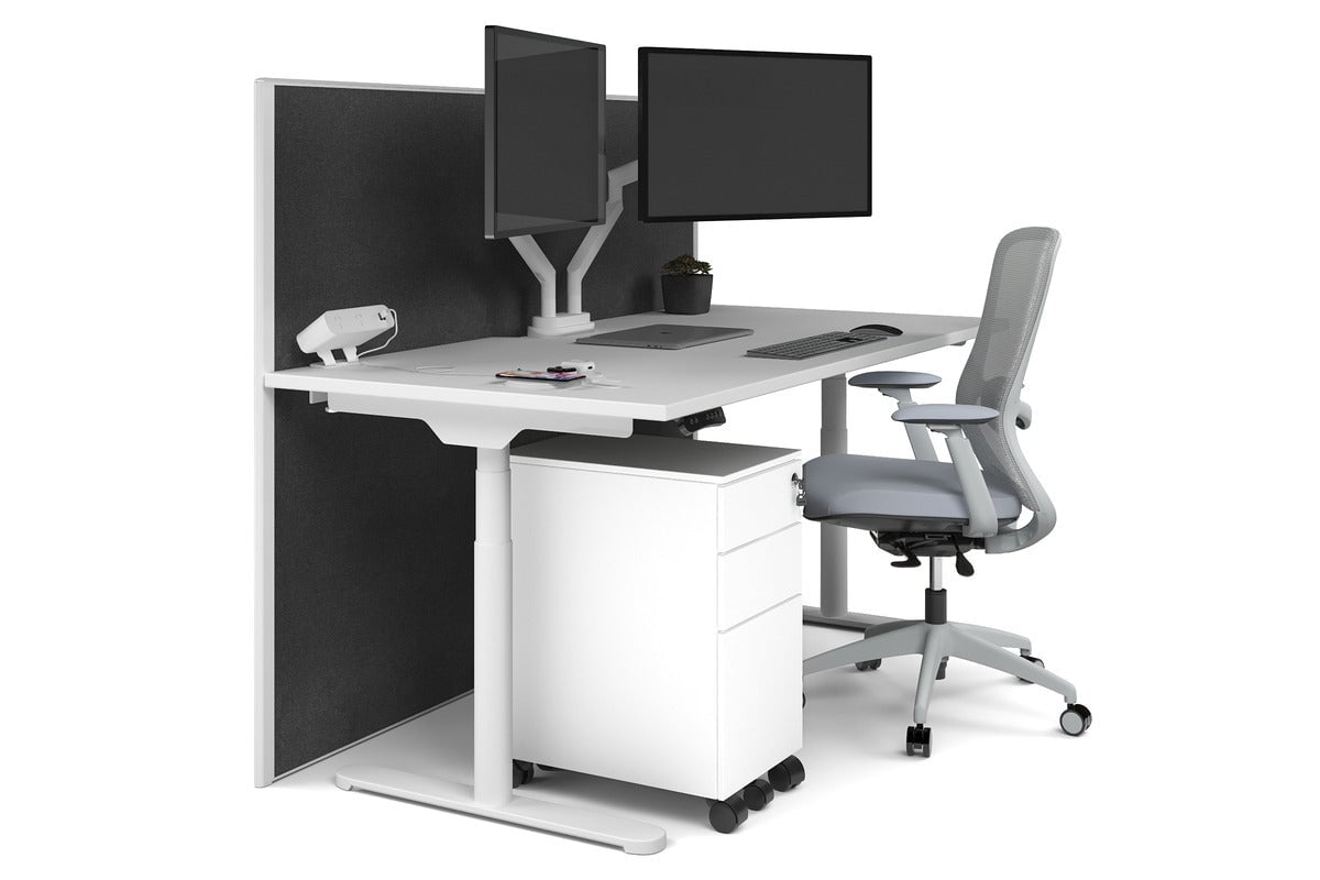 Flexi Premium Height Adjustable Single Workstation [1800L x 800W with Cable Scallop] Jasonl white leg white moody charchoal (1200H x 1800W)