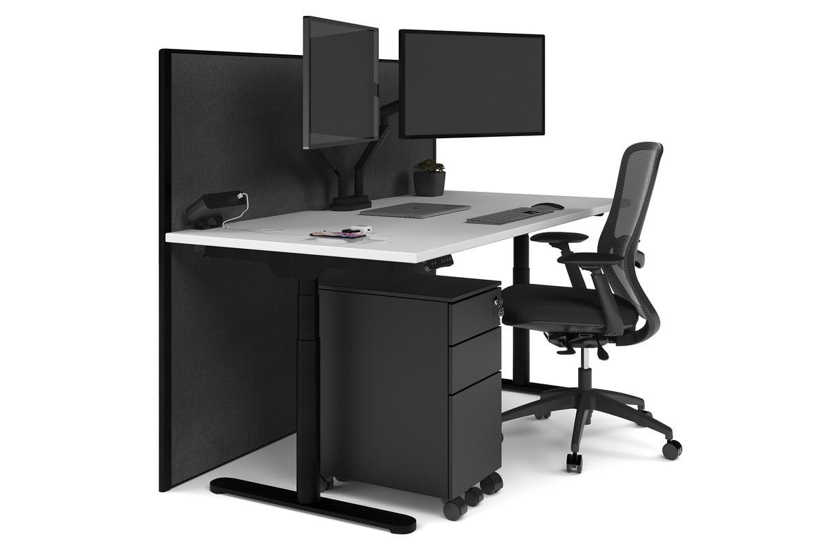 Flexi Premium Height Adjustable Single Workstation [1800L x 800W with Cable Scallop] Jasonl black leg white moody charchoal (1200H x 1800W)