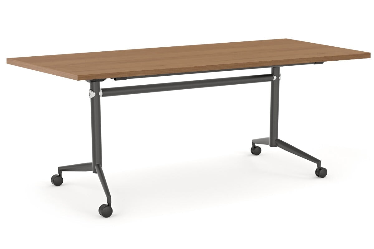 Flip Top / Folding Mobile Conference Room Table Uno [1200L x 700W] Ooh La La black leg salvage oak none