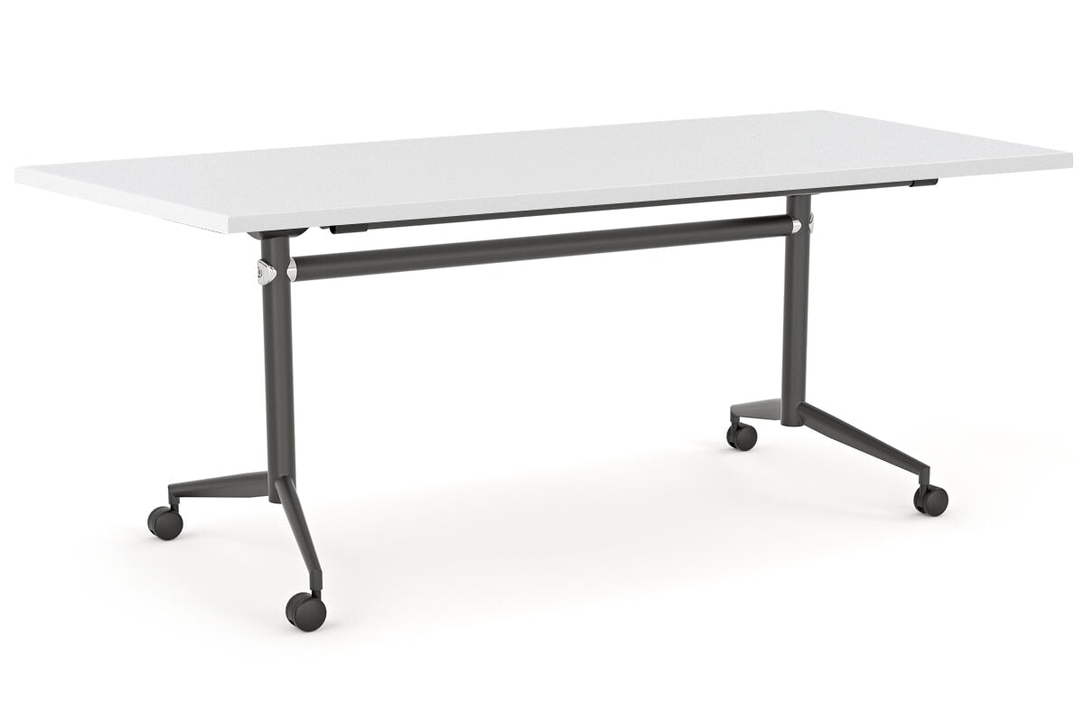 Flip Top / Folding Mobile Conference Room Table Uno [1200L x 800W] Ooh La La black leg white none