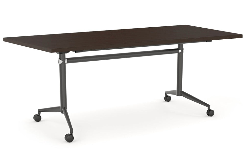 Flip Top / Folding Mobile Conference Room Table Uno [1400L x 700W]-black leg wenge none