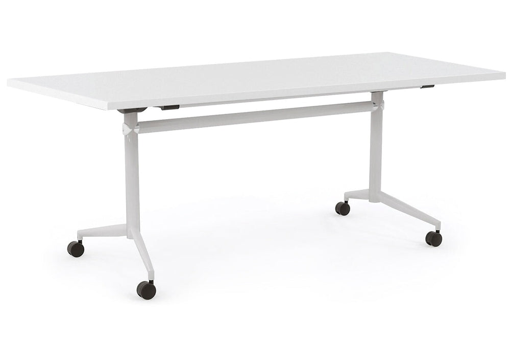 Flip Top / Folding Mobile Conference Room Table Uno [1400L x 700W]-white leg white none