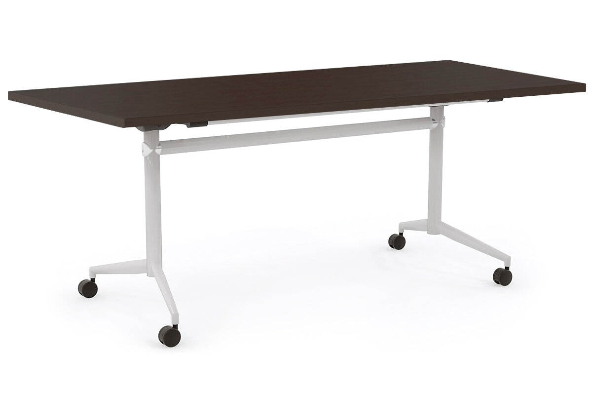 Flip Top / Folding Mobile Conference Room Table Uno [1400L x 700W] Ooh La La white leg wenge none