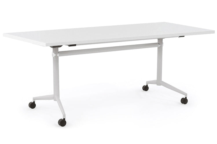 Flip Top / Folding Mobile Conference Room Table Uno [1600L x 800W] Ooh La La white leg white none